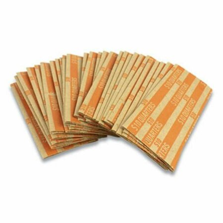 COMPASION Flat Tubular Coin Wrap, Orange - Quarters CO3753029